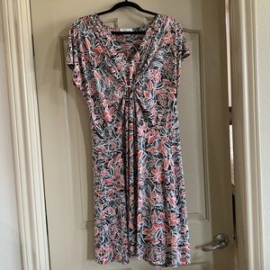 Chaus, Size XL, brown, orange/red, floral dress